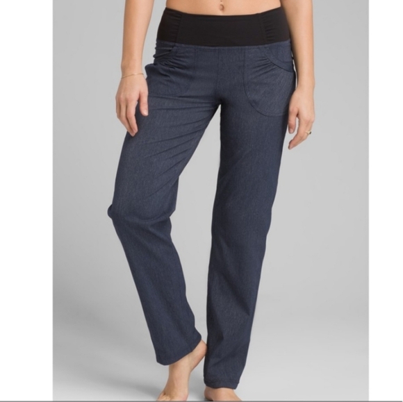 Prana Summit Pants Grey Black Hiking Long Inseam M Tall - Picture 2 of 9